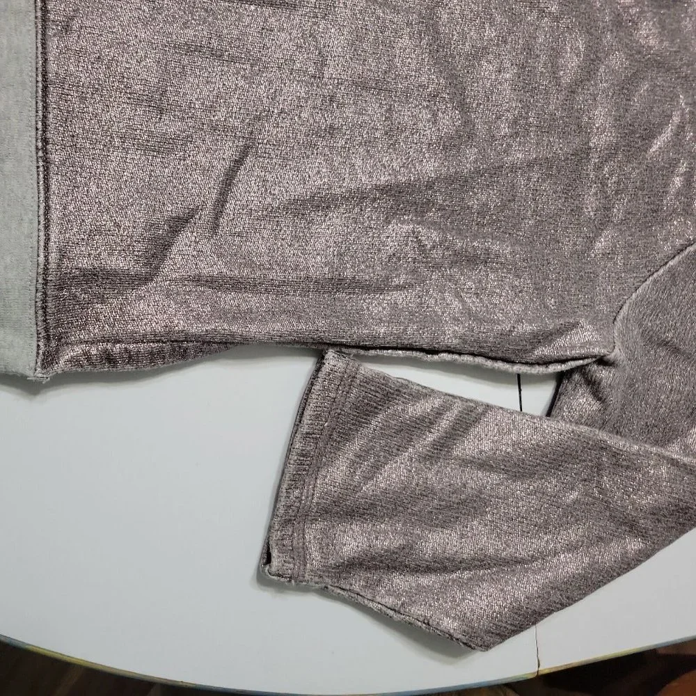CrewCuts Sweater Girl 12 Grey Crew Neck 100 Cotton Sweatshirt High Low Split Hem - Picture 9 of 12